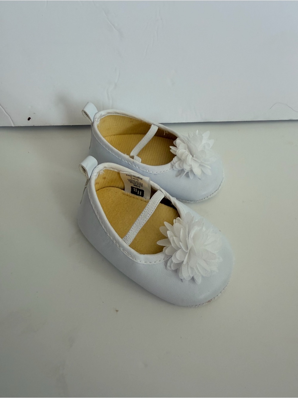 Hudson Baby White Floral Mary Jane Baby Shoes